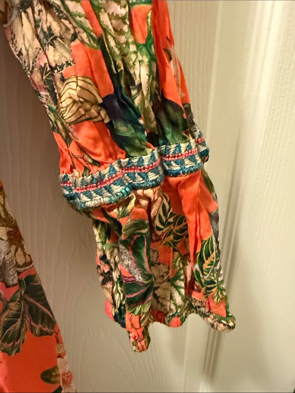 Johnny Was Coral Floral Long Sleeve Boho Dress - Picture 4 of 6